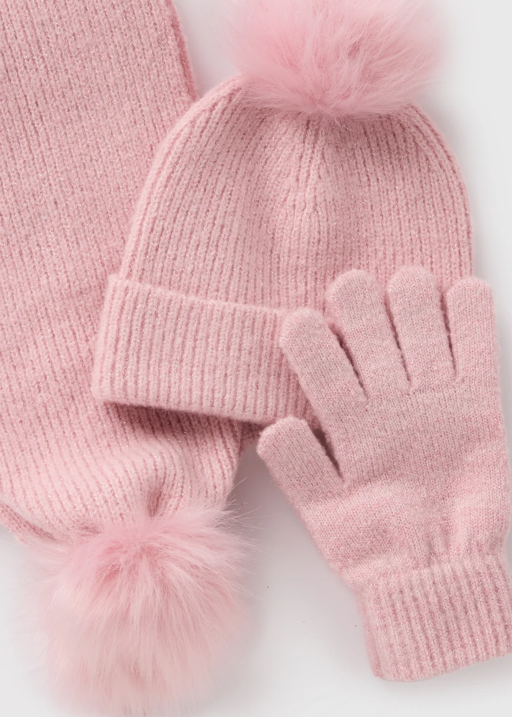 3 Piece Girls Pink Sparkle Hat, Gloves & Scarf Set (3-13yrs) - Age 3 - 6 Years Image 3