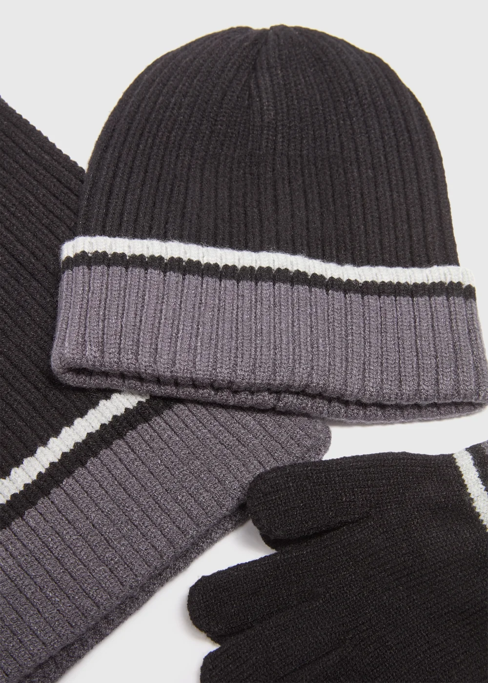 3 Pack Kids Black Knit Hat Set (Younger 3-Older 13yrs) - Age 3 - 6 Years Image 2