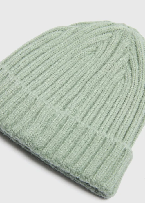Baby Green Ribbed Beanie (Newborn-23mths) - Age 0 - 3 Months Image 2