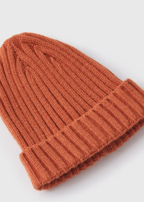 Baby Orange Ribbed Beanie (Newborn-23mths) - Age 0 - 3 Months Image 2