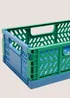 Blue & Green Small Collapsible Crate (210mm x145mm x85mm) Image 2