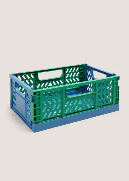 Blue & Green Small Collapsible Crate (210mm x145mm x85mm) Image 1