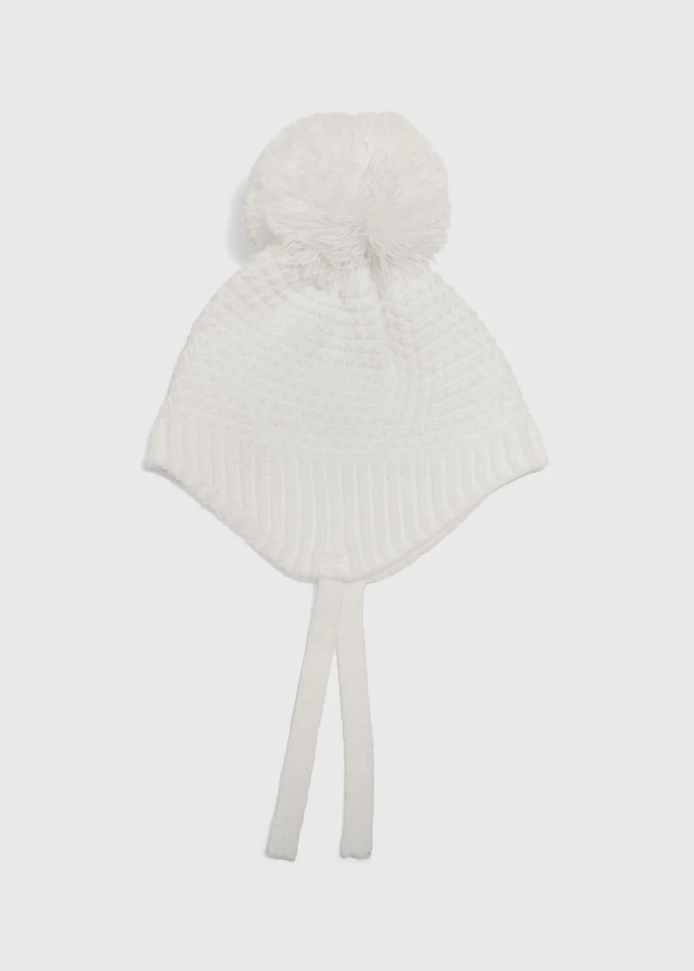 Baby Cream Knit Pom Hat - Age 0 - 3 Months Image 1