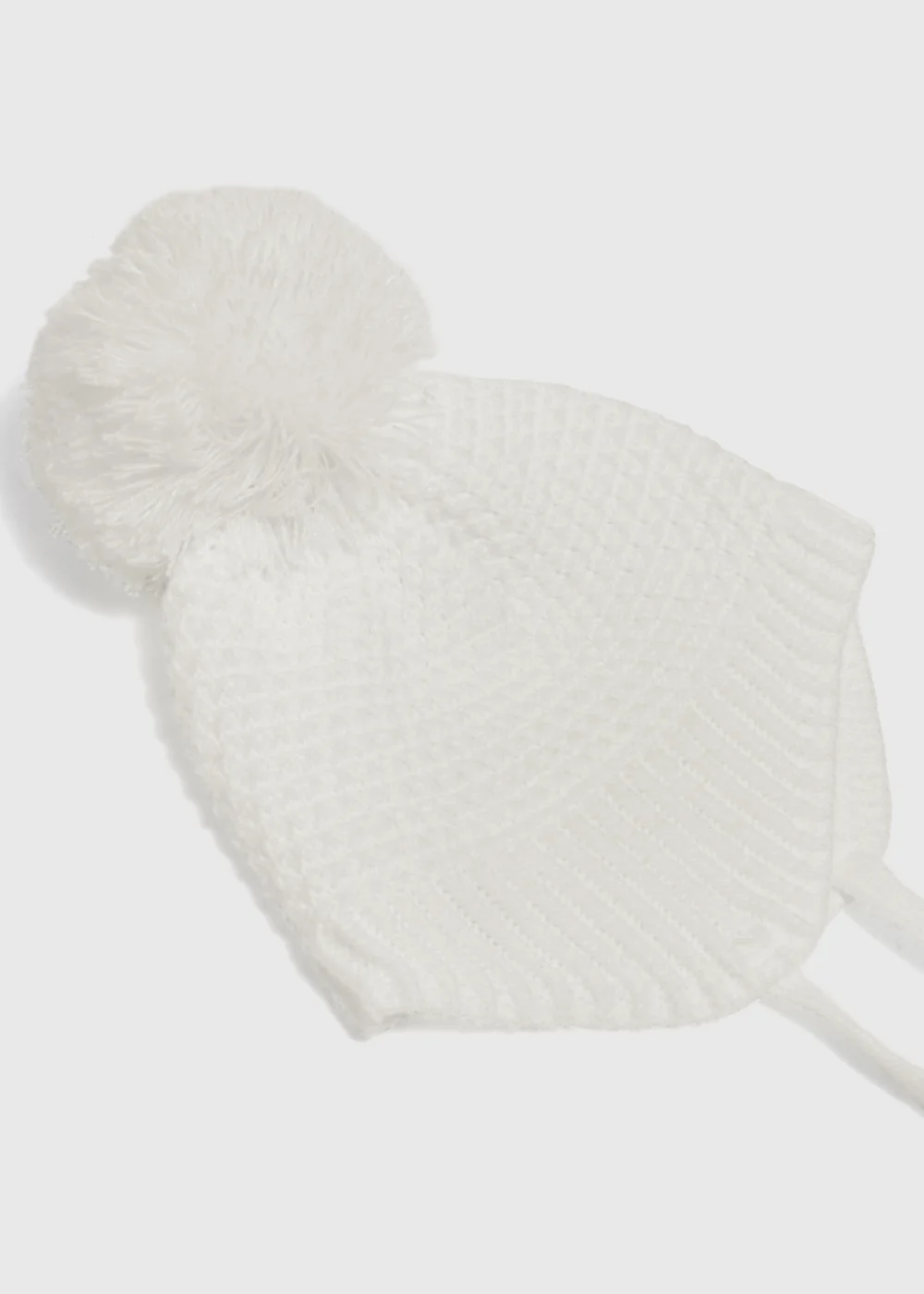 Baby Cream Knit Pom Hat - Age 0 - 3 Months Image 2