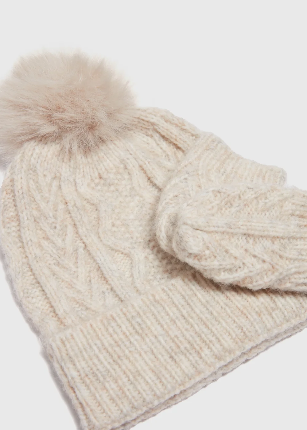 2 Pack Baby Oatmeal Beanie Hat & Mitt Gloves Set (Newborn-24mths) - Age 0 - 3 Months Image 2