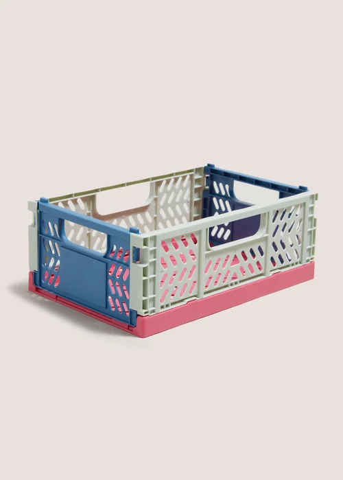 Pink, Green & Blue Small Collapsible Crate (210mmx145mmx85mm) Image 1