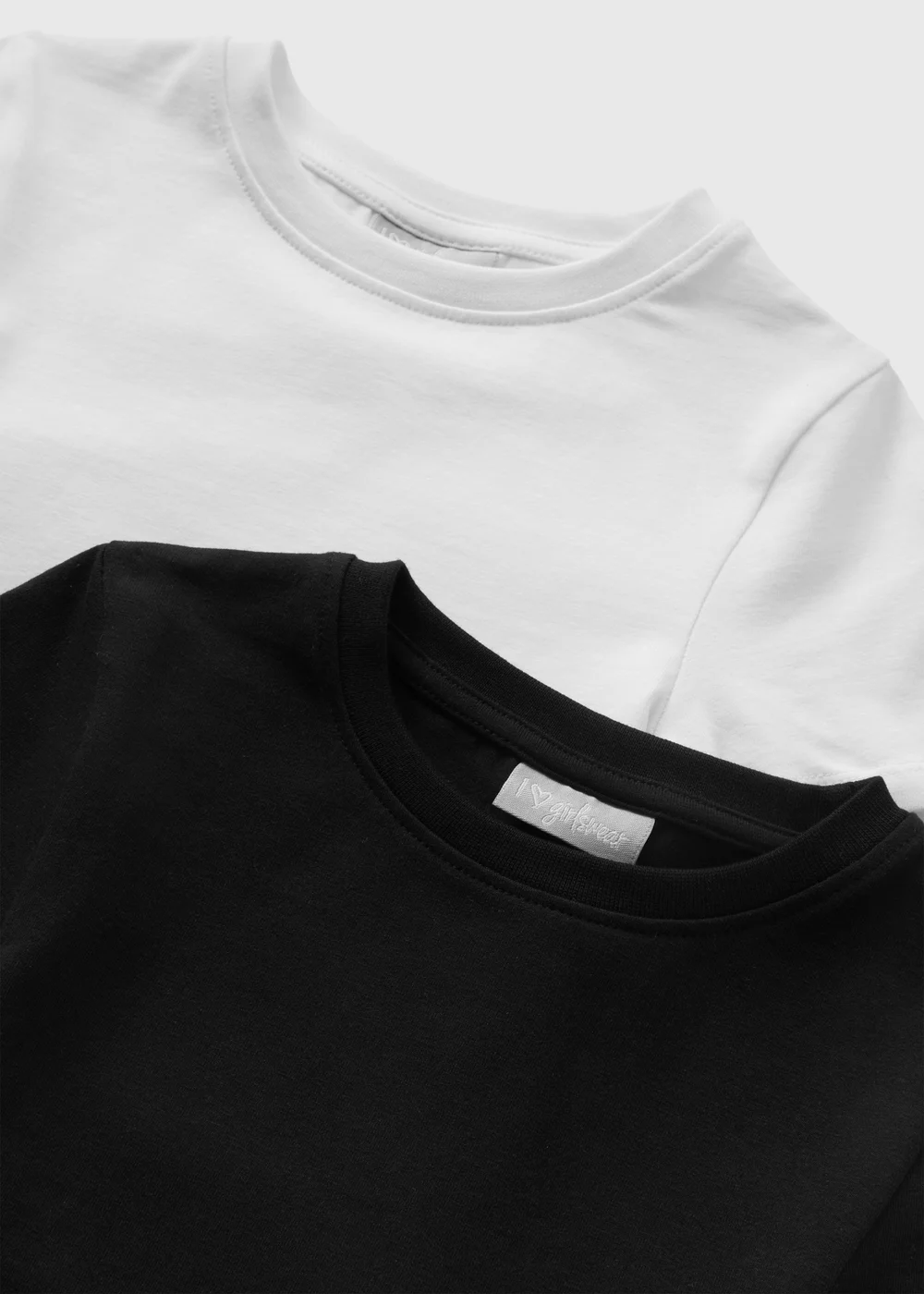 2 Pack Girls Black & White T-Shirts (7-15yrs) - 7 Yrs Image 2