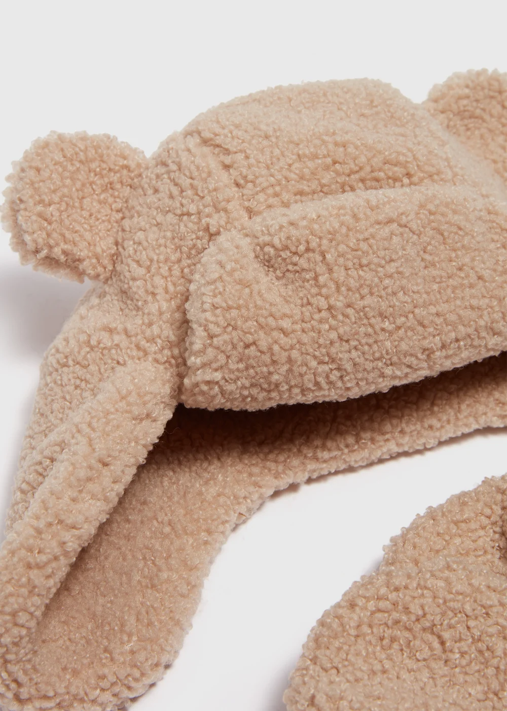 2 Piece Baby Brown Borg Tapper Hat & Mitt Gloves (Newborn-24mths) - Age 0 - 3 Months Image 2