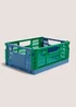 Blue & Green Medium Collapsible Crate Image 1
