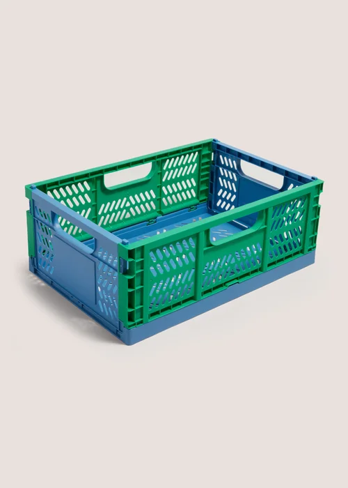 Blue & Green Large Collapsible Crate Image 1