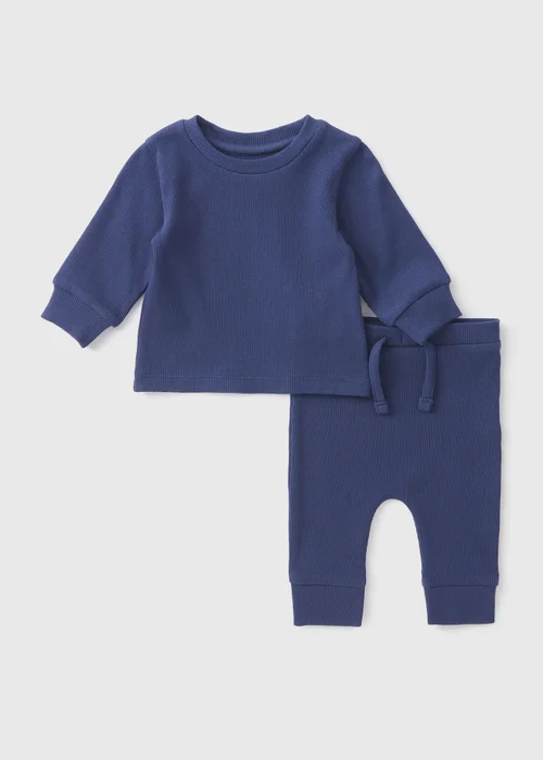 Baby Navy Top & Leggings Set (Newborn-23mths) - 0-3 months Image 1