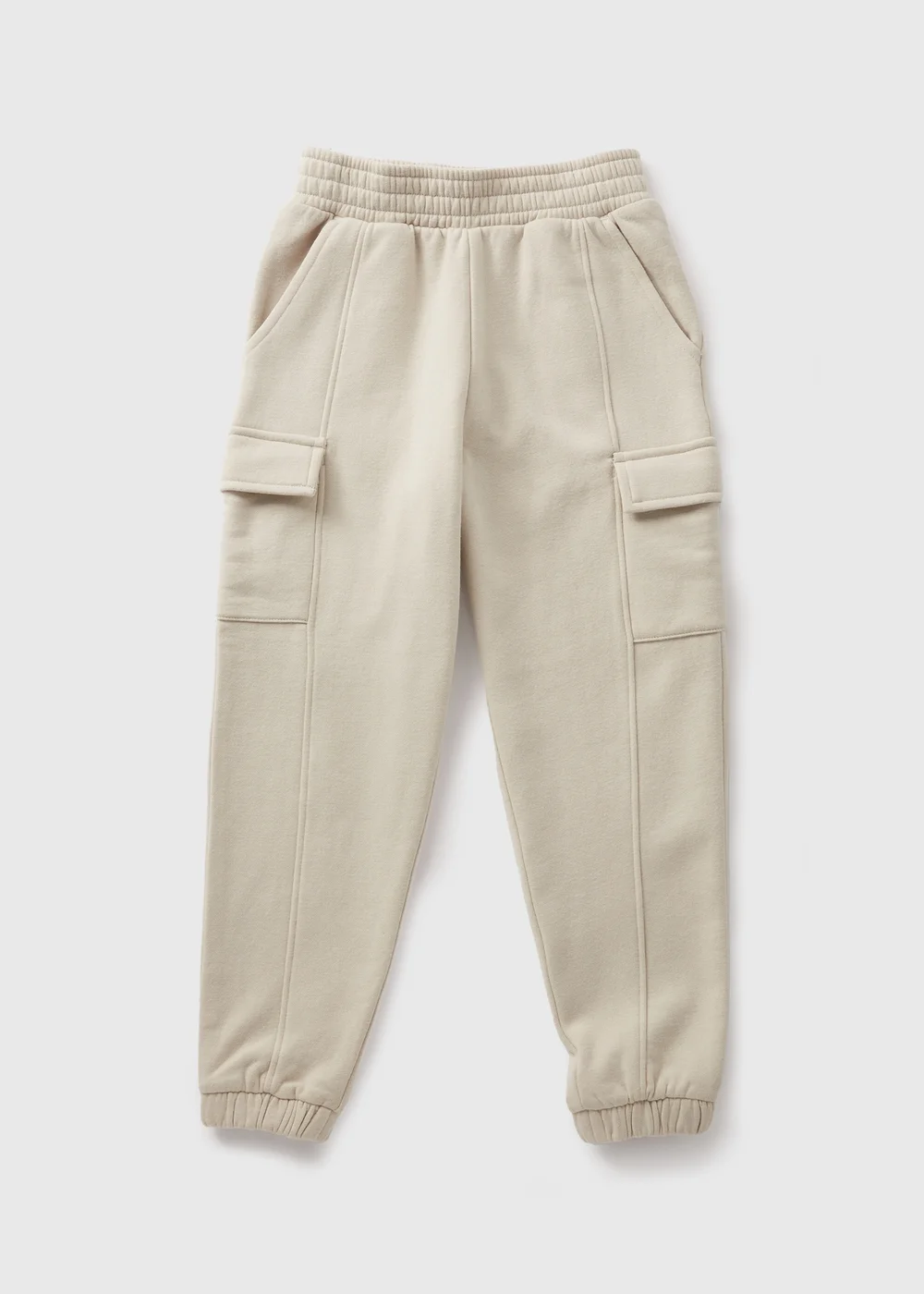 Girls Cream Cargo Jogging Bottoms (7-15yrs) - 8 Yrs Image 1