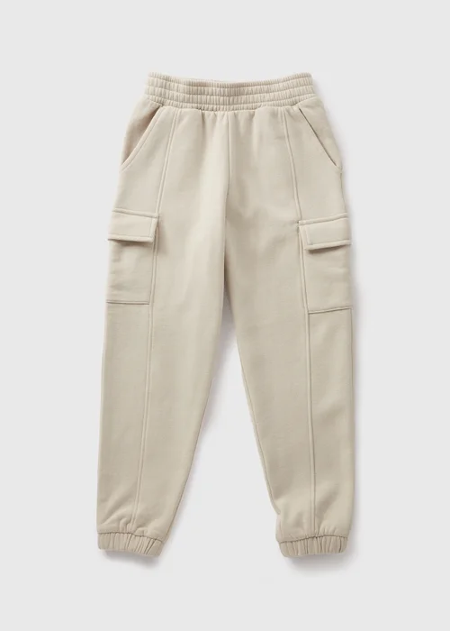 Girls Cream Cargo Jogging Bottoms (7-15yrs) - 8 Yrs Image 1