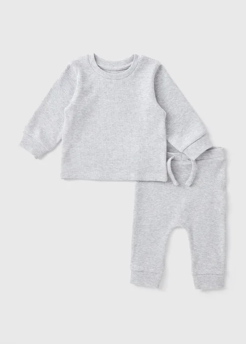 Baby Grey Top and Leggings Set (Newborn-23mths) - 0-3 months Image 1