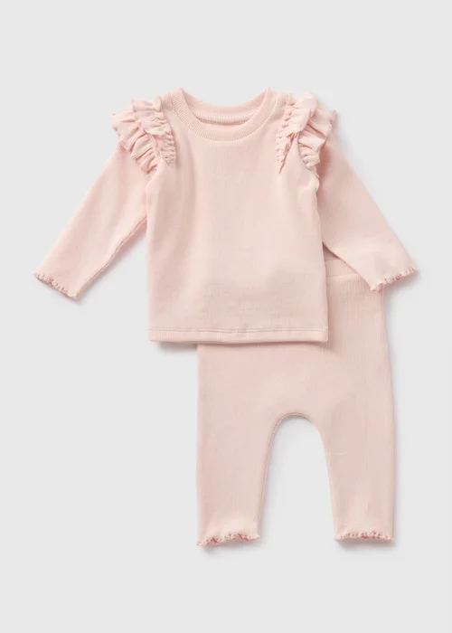 Baby Pink Top and Leggings Set (Newborn-23mths) - Age 0 - 3 Months Image 1