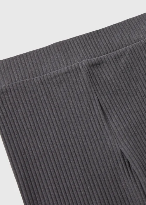 Girls Charcoal Ribbed Leggings (7-15yrs) - 8 Yrs Image 2