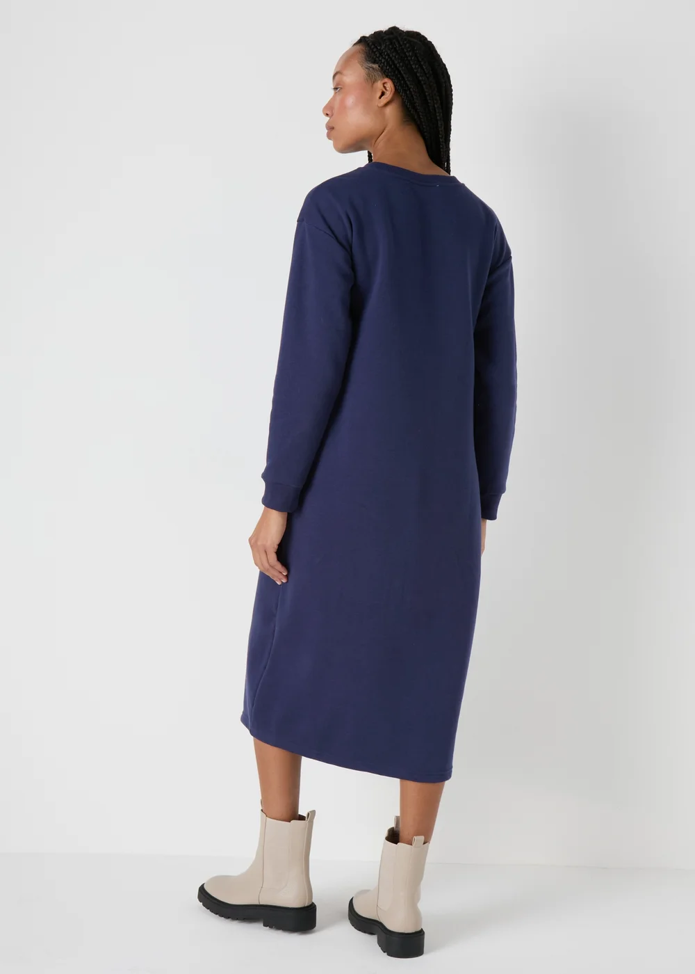 Navy Midi Sweater Dress - 8 Image 2
