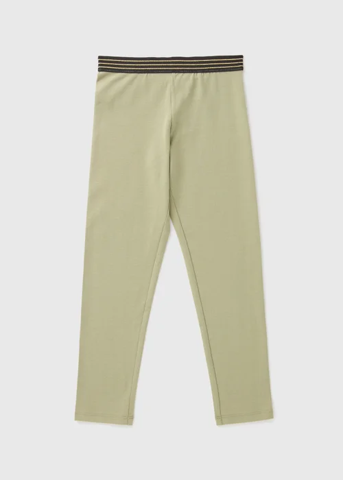 Girls Khaki Lurex Leggings (7-15yrs) - Age 7 Years Image 1