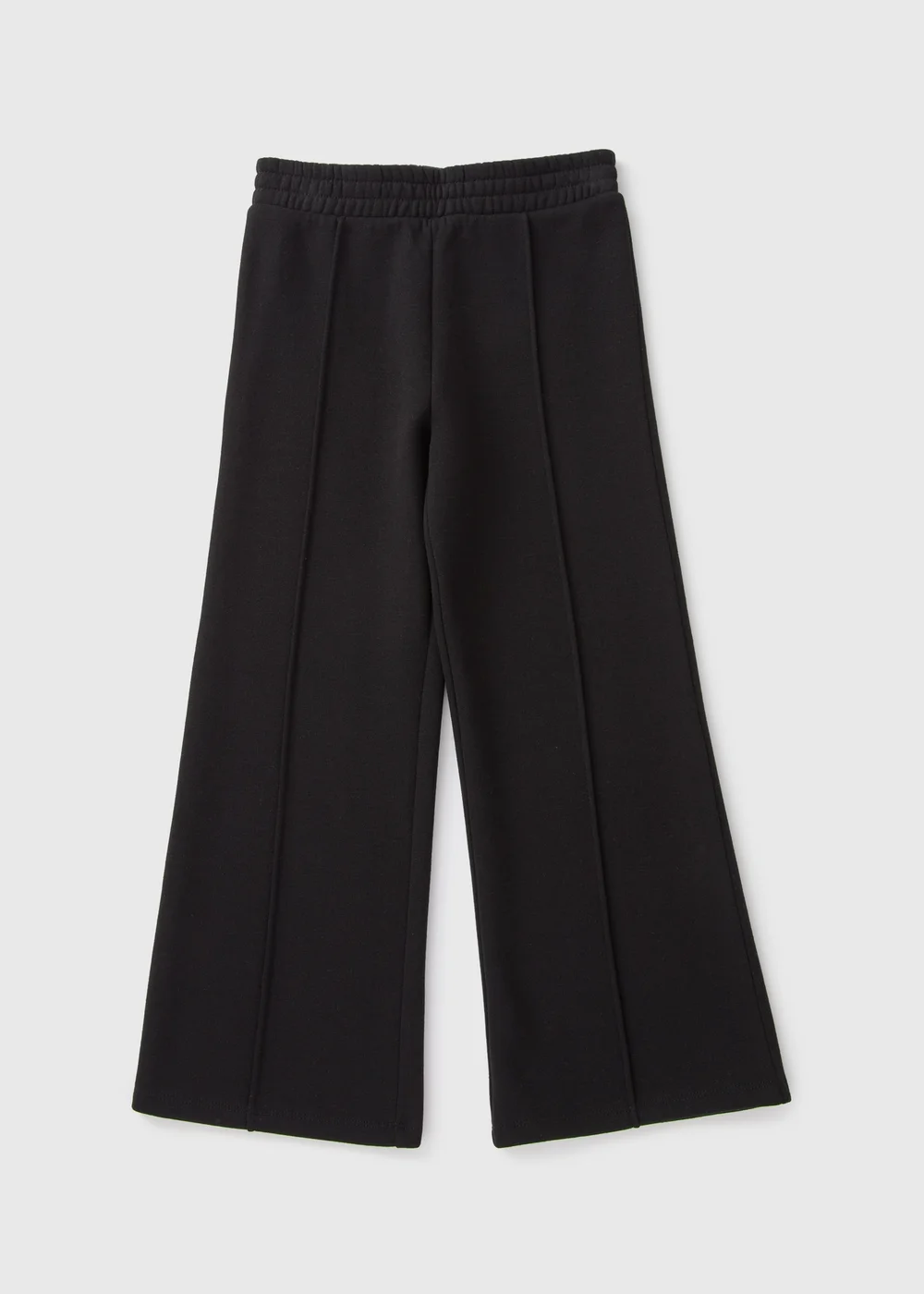 Girls Black Wide Leg Jogging Bottoms (7-15yrs) - 8 Yrs Image 1