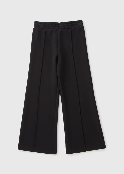 Girls Black Wide Leg Jogging Bottoms (7-15yrs) - 8 Yrs Image 1