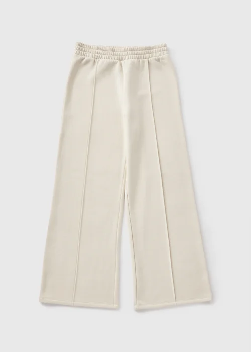 Girls Cream Wide Leg Joggers (7-15yrs) - 8 Yrs Image 1