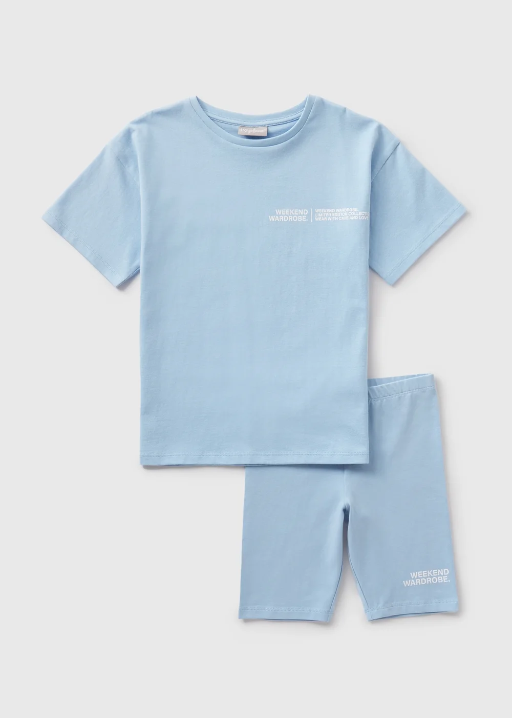 Girls Blue Cycle Top & Shorts Set (7-15yrs) - Age 7 Years Image 1
