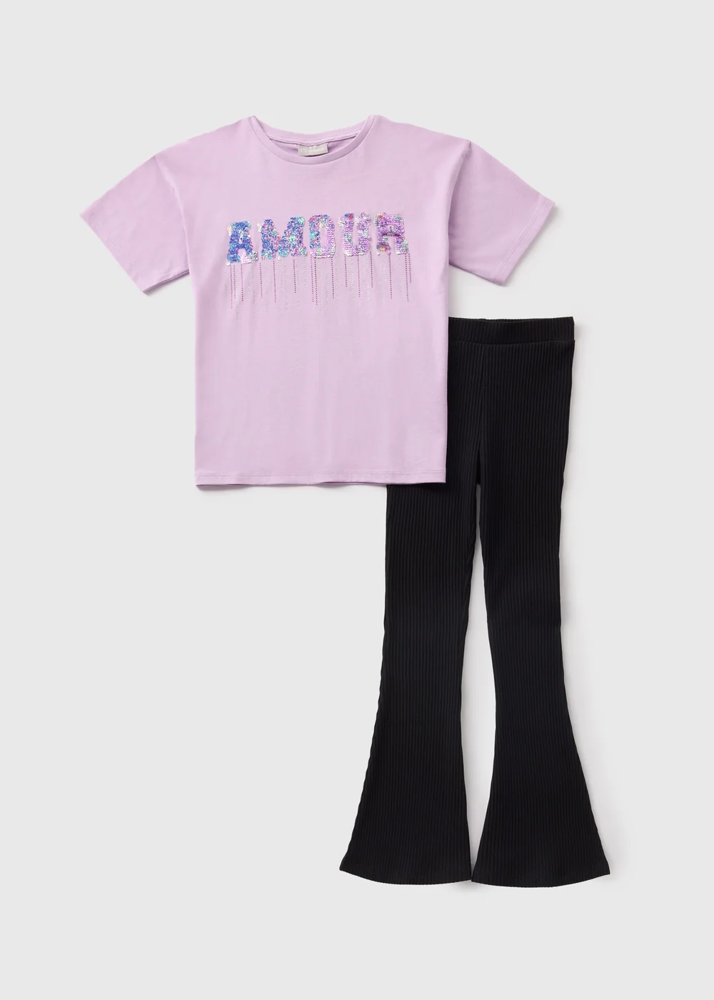 Girls Lilac AMOUR Top & Flares Set (7-15yrs) - Age 7 Years Image 1