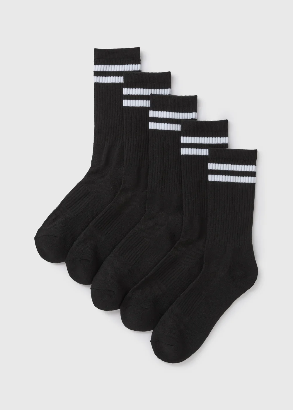 5 Pack Black Sports Socks - 6-8.5 Image 1