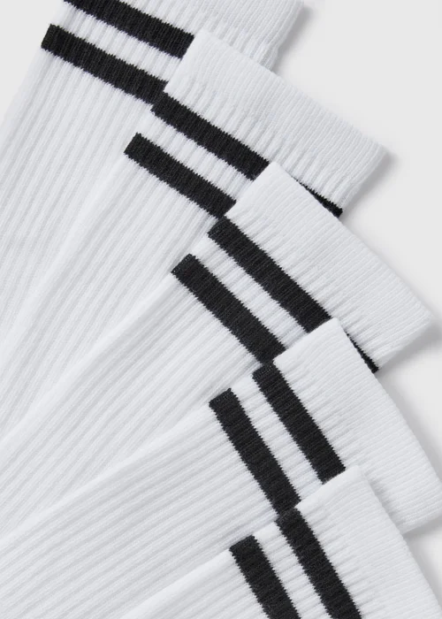 5 Pack White Sports Socks - 6-8.5 Image 2