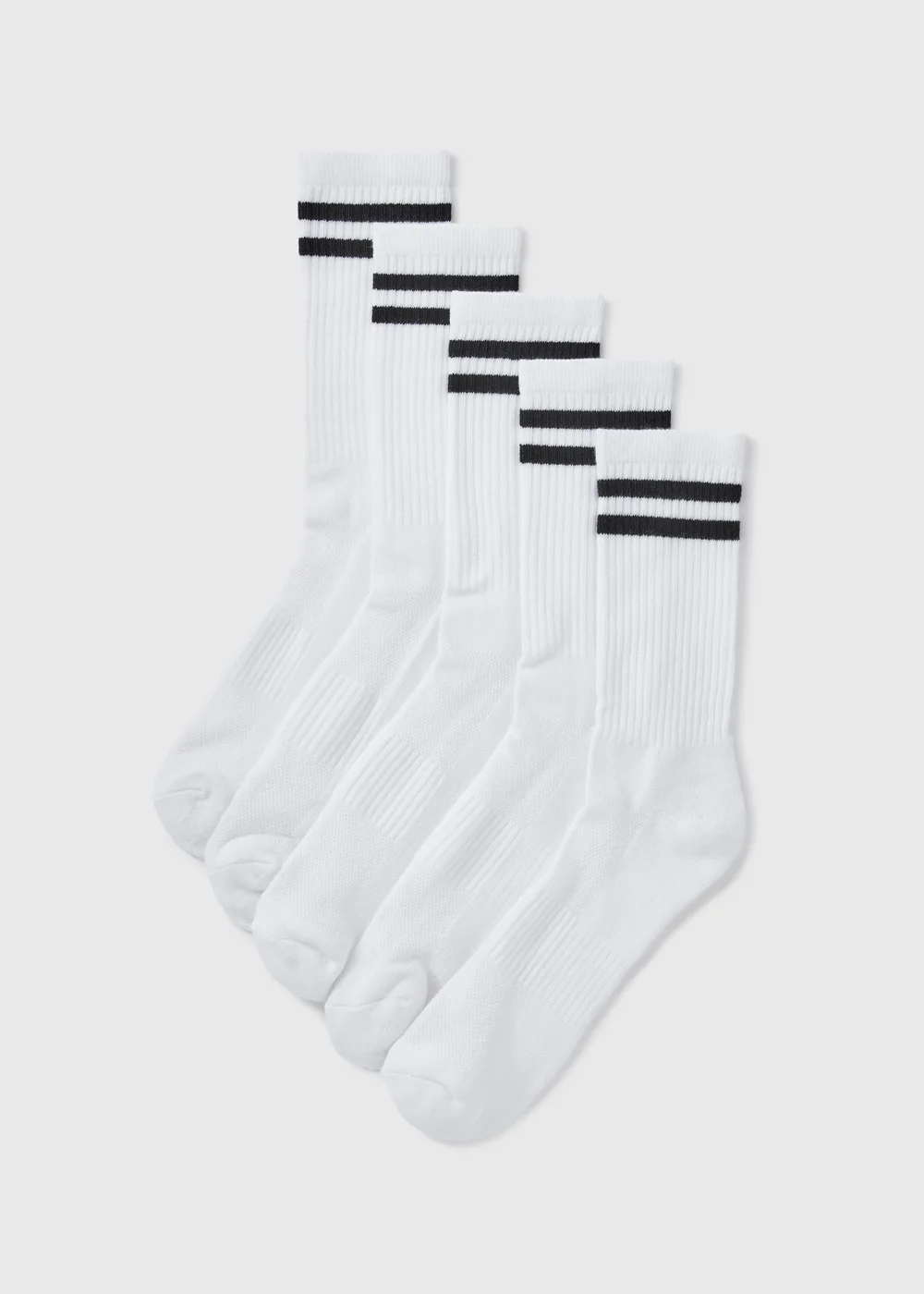 5 Pack White Sports Socks - 6-8.5 Image 1