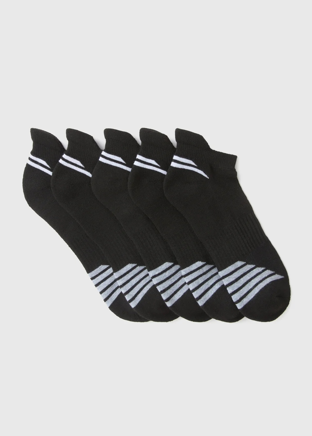 5 Pack Black Trainer Socks - 6-8.5 Image 1