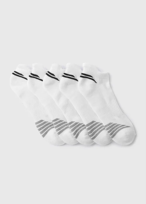 5 Pack White Trainer Socks - 6-8.5 Image 1