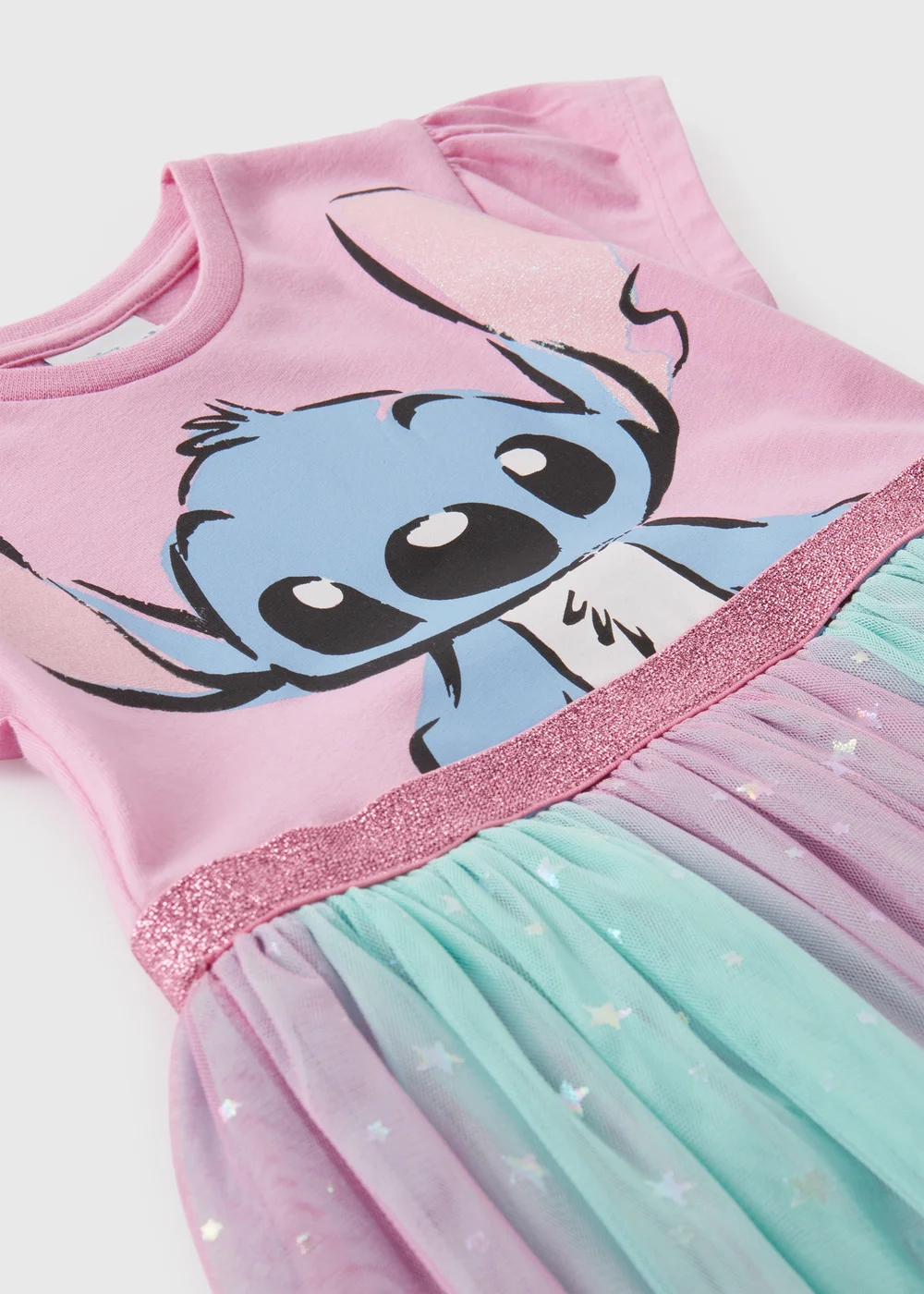 Disney Kids Pink Stitch Mesh Dress (1-7yrs) - 1 half year to 2 Image 2