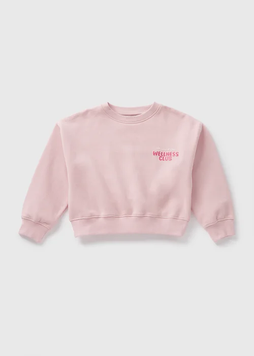 Girls Pink Wellness Club Sweatshirt (7-15yrs) - 7 Yrs Image 1