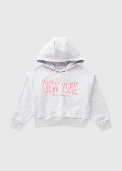 Girls Grey New York Hoodie (7-15yrs) - 7 Yrs Image 1