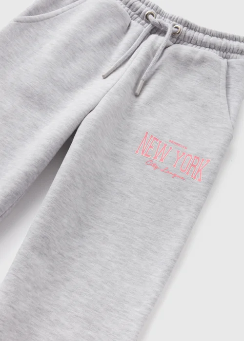 Girls Grey New York Slogan Joggers (7-15yrs) - Age 10 Years Image 2
