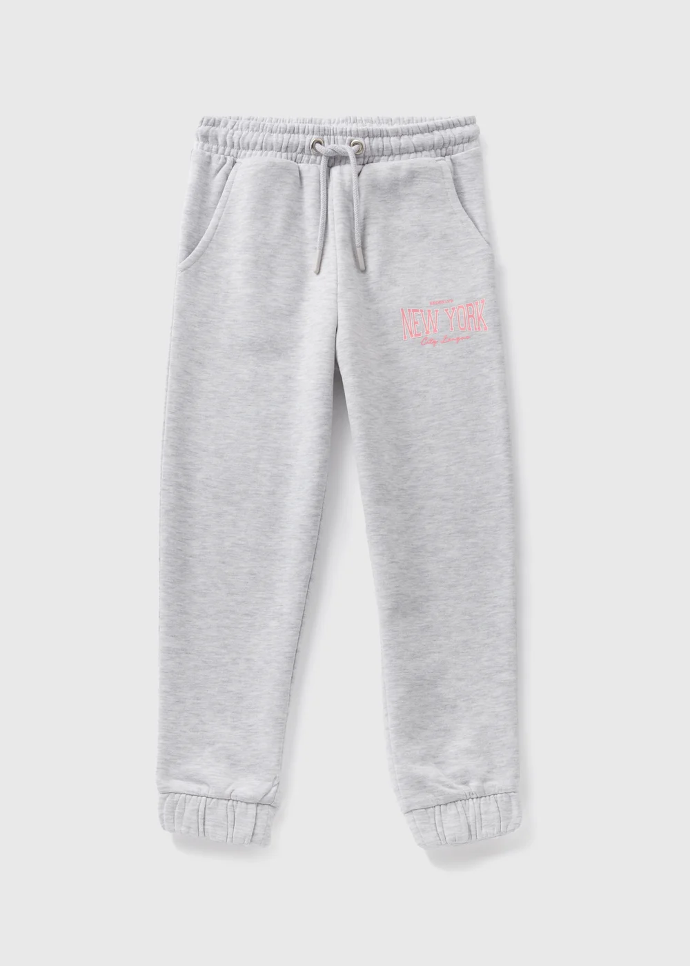 Girls Grey New York Slogan Joggers (7-15yrs) - Age 10 Years Image 1