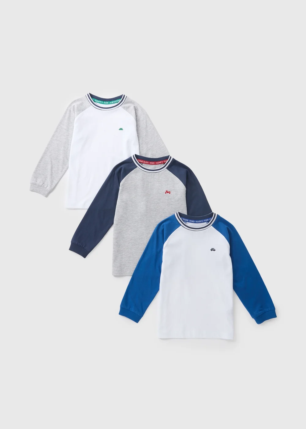 3 Pack Boys Multicolour Long Sleeve T-Shirts (1-7yrs) - 1 to 1 half years Image 1