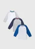 3 Pack Boys Multicolour Long Sleeve T-Shirts (1-7yrs) - 1 to 1 half years Image 1