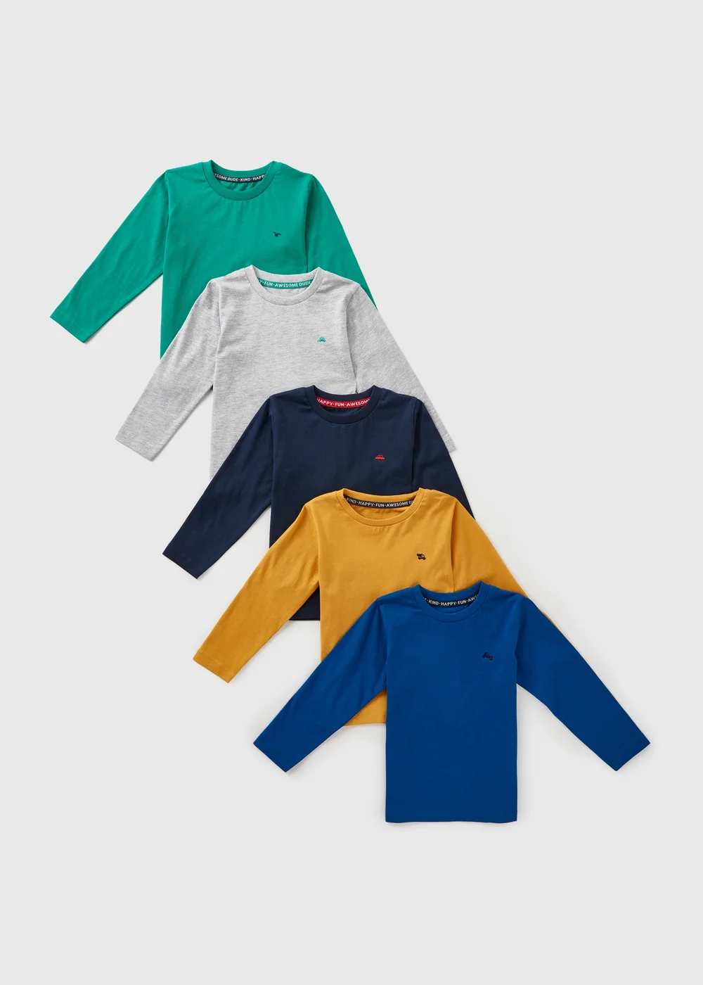 5 Pack Boys Navy Long Sleeve T-Shirts (1-7yrs) - 1-1.5 Yrs Image 1