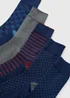 5 Pack Navy Patterned Socks - Sizes 6 - 8.5 Image 2