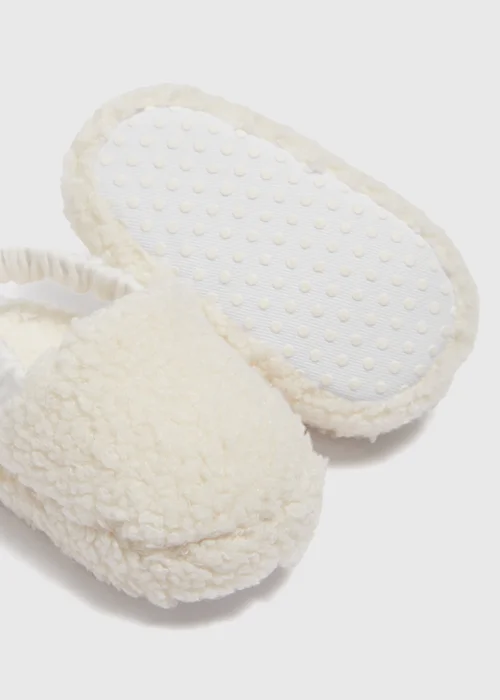 Baby Cream Fur Slippers (Newborn-18mths) - 0-3 months Image 2