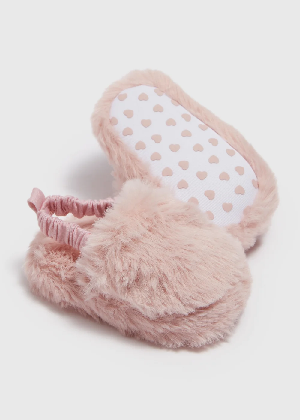 Baby Pink Fur Slippers (Newborn-18mths) - 0-3 months Image 2