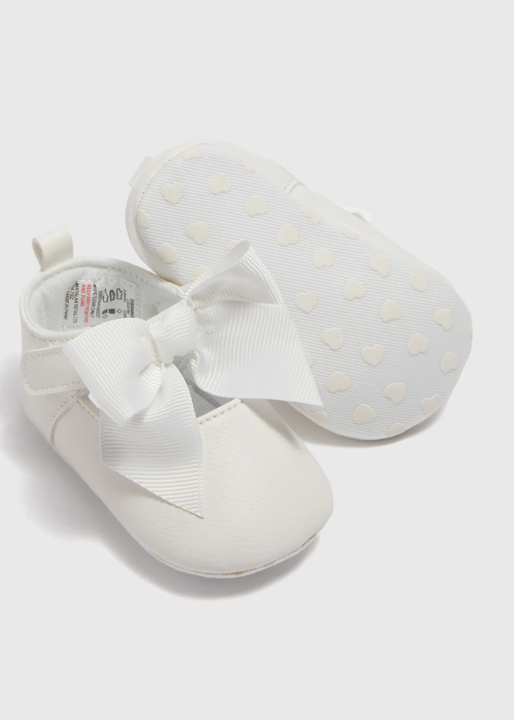 Baby White Ballet Flat Shoes (Newborn-18mths) - Age 0 - 3 Months Image 2