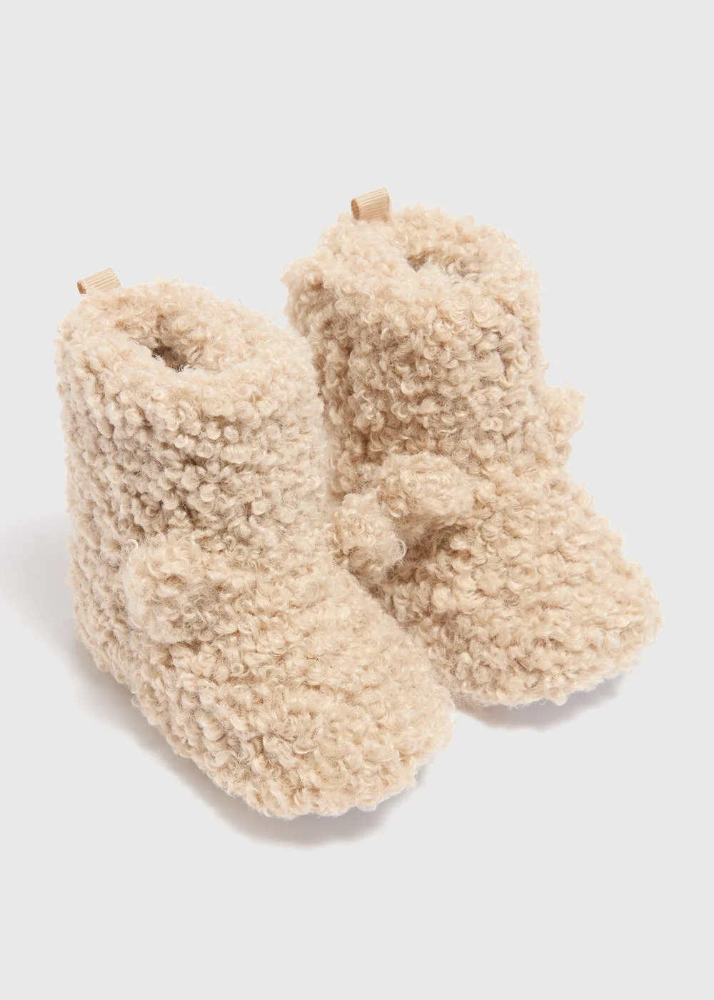 Baby Brown Soft Sole Borg Boots (Newborn-18mths) - Age 0 - 3 Months Image 1