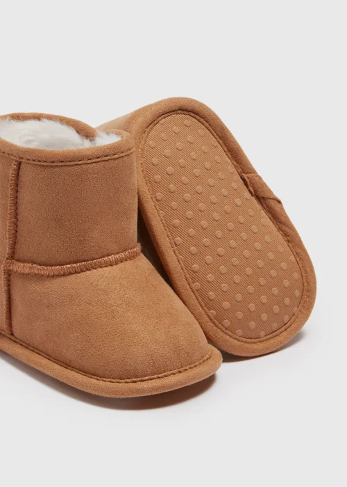 Baby Tan Snug Boot (Newborn-18mths) - Age 6 - 9 Months Image 2