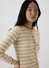 Et Vous White Stripe Button Through Cardigan - 8 Image 3