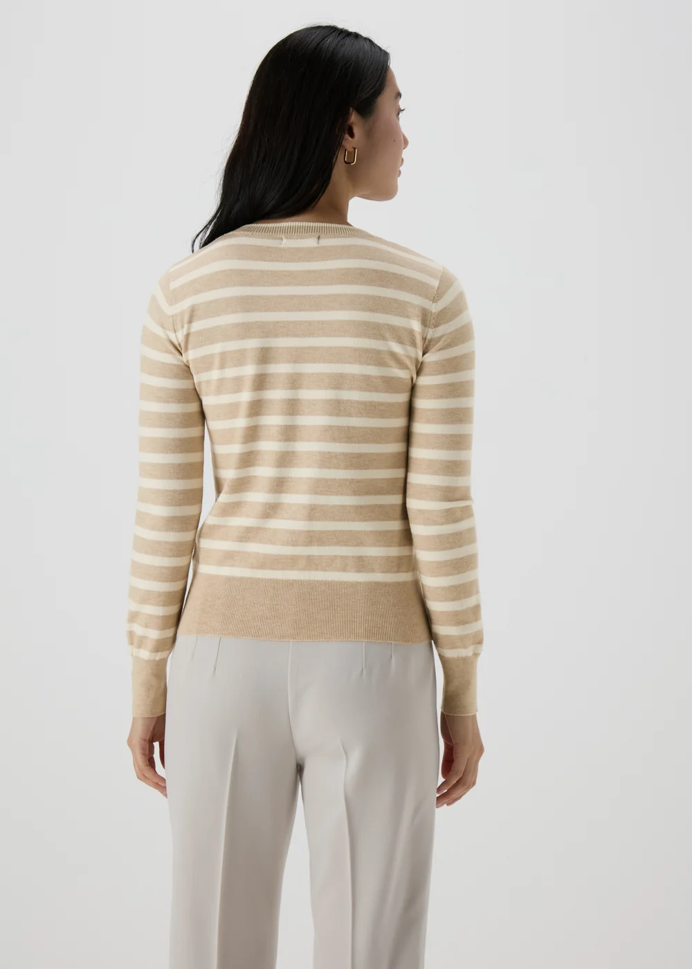 Et Vous White Stripe Button Through Cardigan - 8 Image 2