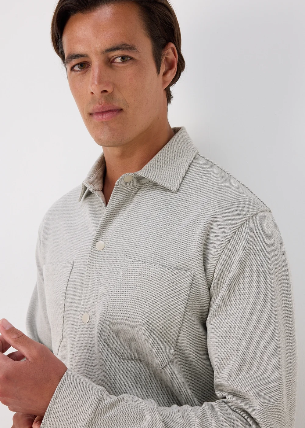 Grey Textured Over Shirt - S Image 2