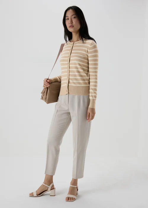 Et Vous Beige Stripe Button Through Cardigan - 8 Image 4